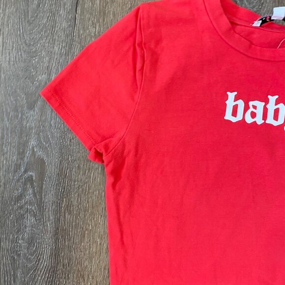 Baby Graphic Red Cropped Tee Shirt Love J Juniors Size Small - Picture 3 of 5